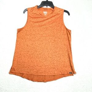 REI Co-op Women's M Orange Geometric Sleeveless Athletic Workout Casual Tank Top